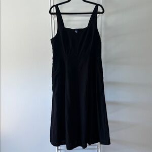 Old Navy Fit & Flare Sleeveless Black Linen-blend Midi Dress w/Pockets. XL